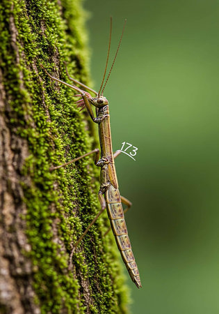 Image of praying mantis(Phasmatodea) on nature background. Insect Animal