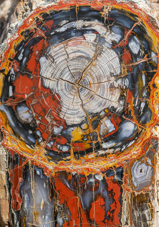 Close up of an old tree stump. Abstract background.の写真素材