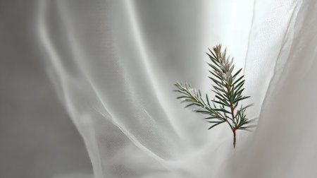 Spruce branch on a white background. Christmas and New Year concept.