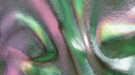 abstract background of holographic foil in green, pink and blue colorsの写真素材