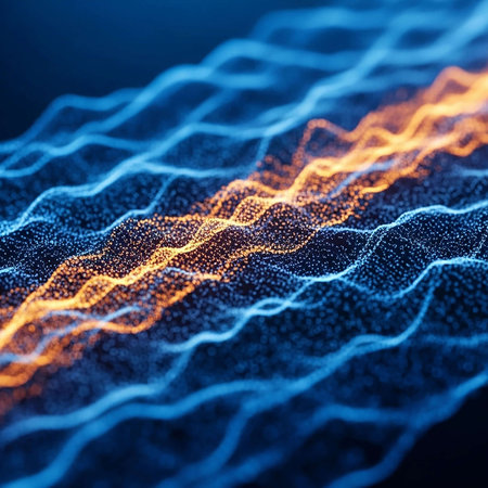 World map with glowing lines and dots. Global network connection. Vector illustration.の写真素材