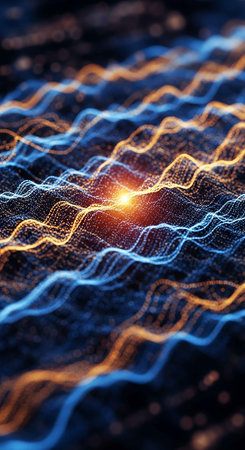 Data technology abstract futuristic illustration. 3D rendering. Big data visualization.の写真素材