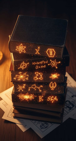 Magic book with glowing magic symbols. Witchcraft concept. 3D Renderingの写真素材