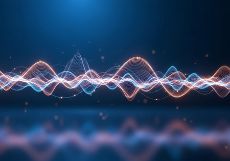 3d illustration of abstract background with glowing lines and bokeh
