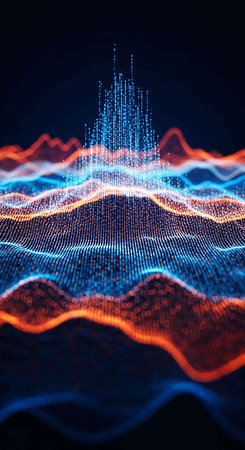 Futuristic abstract digital background. Big data visualization. 3D rendering