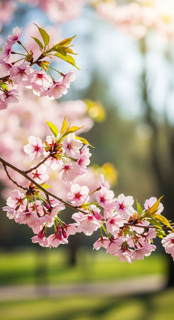 cherry blossom sakura in spring time with soft focus background