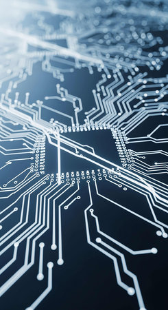 Circuit board close up. Technology background. 3d rendering.