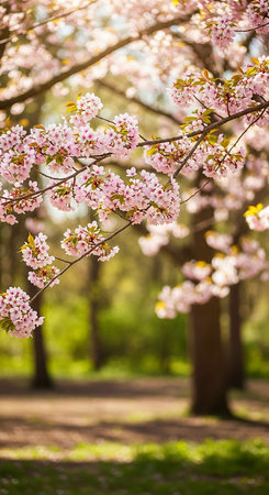cherry blossom sakura in spring time, beautiful nature background