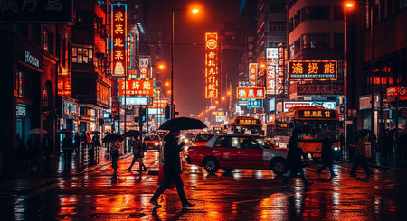 Streets at night.の写真素材