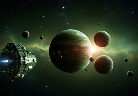 Planets, stars and galaxies in outer space showing the beauty of space exploration.