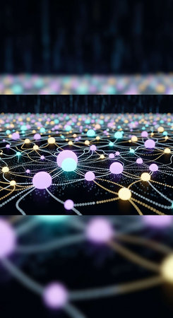 3d illustration of abstract technology background with connection lines. Network conceptの写真素材