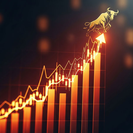 Stock market or forex trading graph and candlestick chart suitable for financial investment concept. Economy trends background for business idea and all art work design.の写真素材