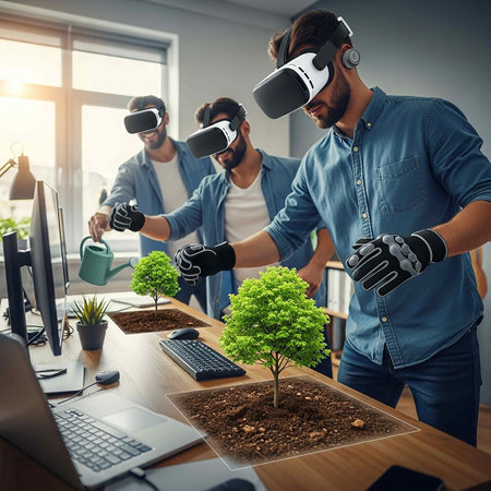 Portrait of a senior businessman reading a book in his office.の写真素材