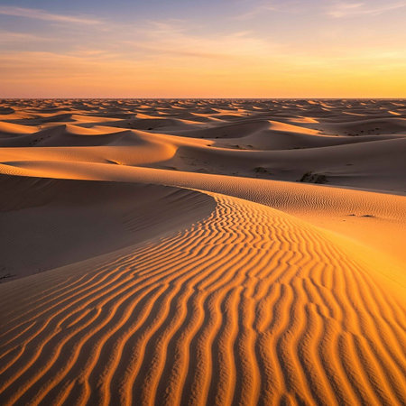 Sunset over sand dunes in Maspalomas Gran Canaria