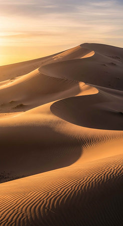 Sand dunes at sunset in the desert of Dubai, United Arab Emiratesの写真素材