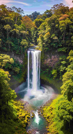 Waterfall in the rainforest of Victoria, Australia. Beautiful natural landscape.