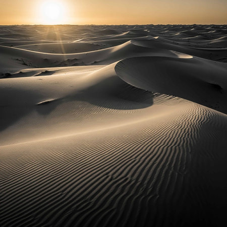 Desert sand dunes in the Sahara desert, Morocco, Africaの写真素材