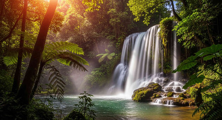 Beautiful waterfall in the jungle.