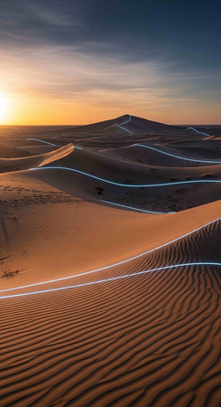 Sand dunes in Maspalomas Gran Canaria at sunset