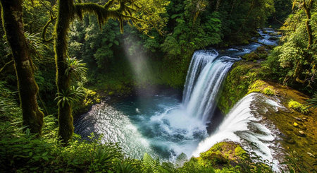 Waterfall in the rainforest of Maui, Hawaii, USA