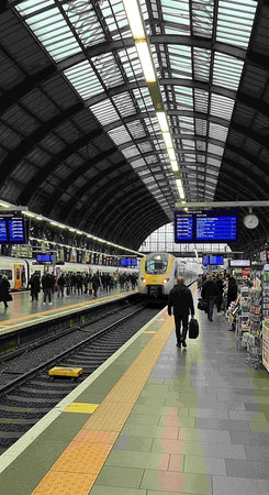 people at Frankfurt Hauptbahnhof train station. Frankfurt Hauptbahnhof is the main railway station...