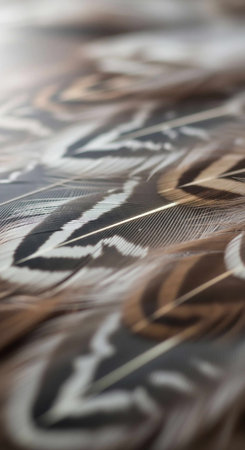 feathers on the table in a restaurant, close-up