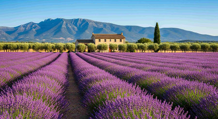 Lavender field in Valensole, Provence, Franceの写真素材
