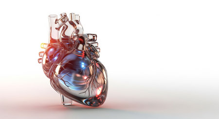 Human heart model on white background. 3d render of human heart