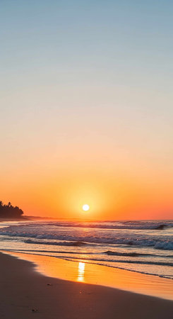 Beautiful sunset on the beach and sea - Holiday Vacation conceptの写真素材