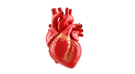 Human heart isolated on white background. 3D illustration. 3D rendering.