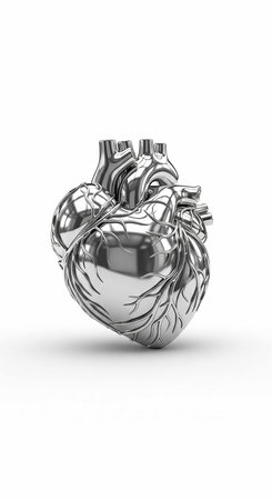 Human heart on a white background. 3d rendering. Computer digital drawing.