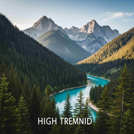 High-mountain lake. The concept of a healthy lifestyle.の写真素材