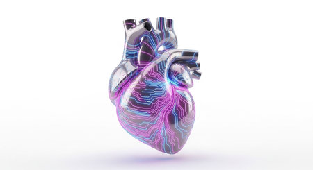 Human heart. 3d rendering, 3d illustration on white background.の写真素材