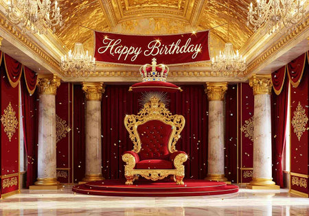 Luxury royal throne in the royal hall of the royal palace