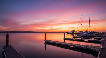 Sunset on the Lake Balaton, Hungary. Long exposure.
