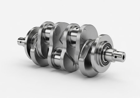 3d rendering of crankshaft in white background with shadowの写真素材