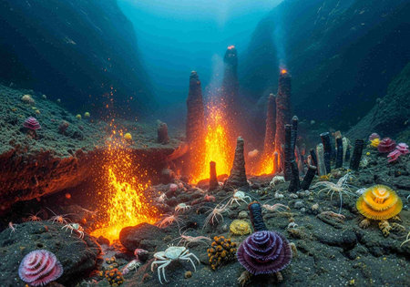 Underwater world with coral reef. 3d render.の写真素材