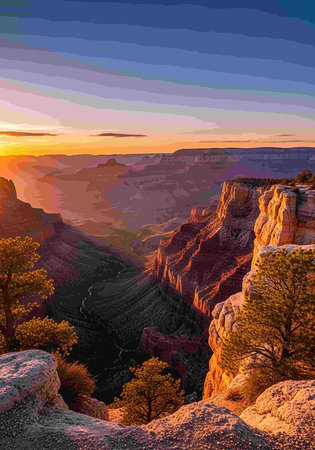 Sunrise over Grand Canyon National Park, Arizona, United States.の写真素材