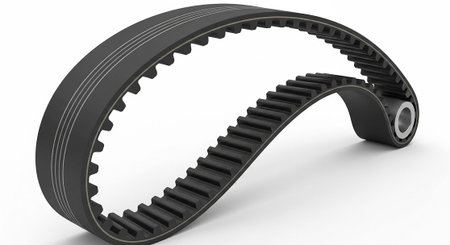 3d render of roller bearing, isolated white background, side view