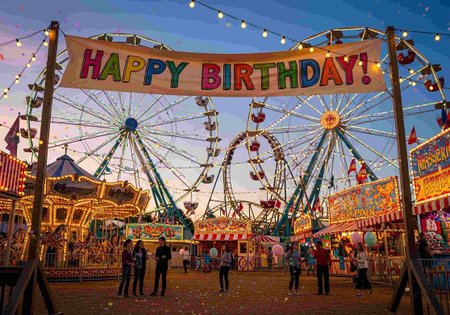 Amusement park in Munich, Germany.の写真素材