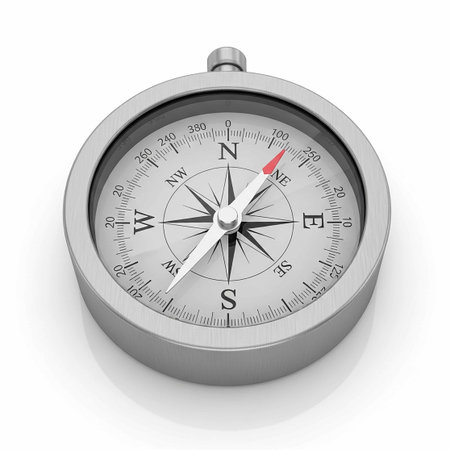 Compass isolated on white background. 3d render. Computer generated image.の写真素材