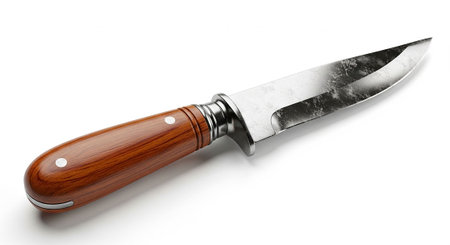 hunting knife isolated on a white background. 3d illustration.