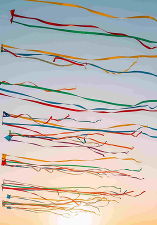 Abstract background with colorful ribbons. Vector illustration. Eps 10.の写真素材