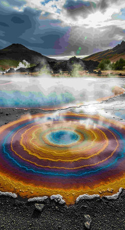 Fumarole in the Hveravellir geothermal area, Icelandの写真素材