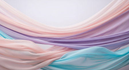Abstract background of multi-colored wavy silk or satin.の写真素材