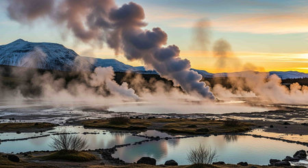Strokkur geysir eruption in Iceland, Europeの写真素材