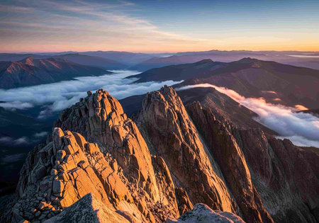 Sunrise in the mountains. Sunrise in the Carpathians, Ukraine.