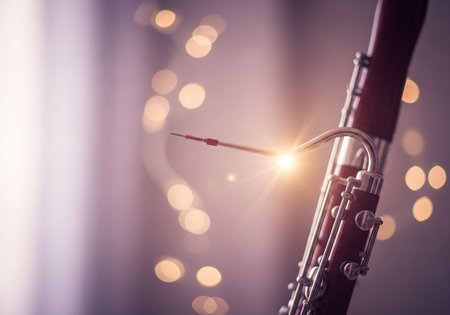 Close-up of instrument against bokeh lights on backgroundの写真素材