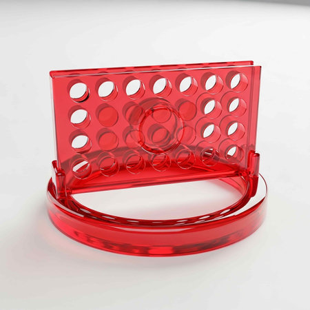 3d render of red object on a white background with reflection.の写真素材