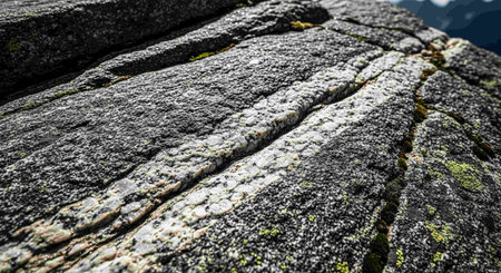Moss and lichen on a granite rock in the Swiss Alpsの写真素材